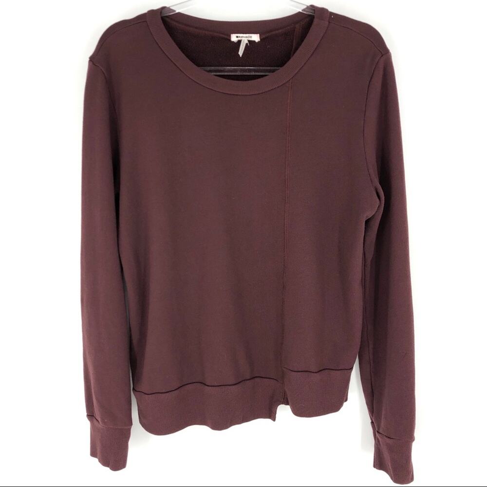 LA‎ Made Burgundy Sweatshirt Asymmetrical Hem L